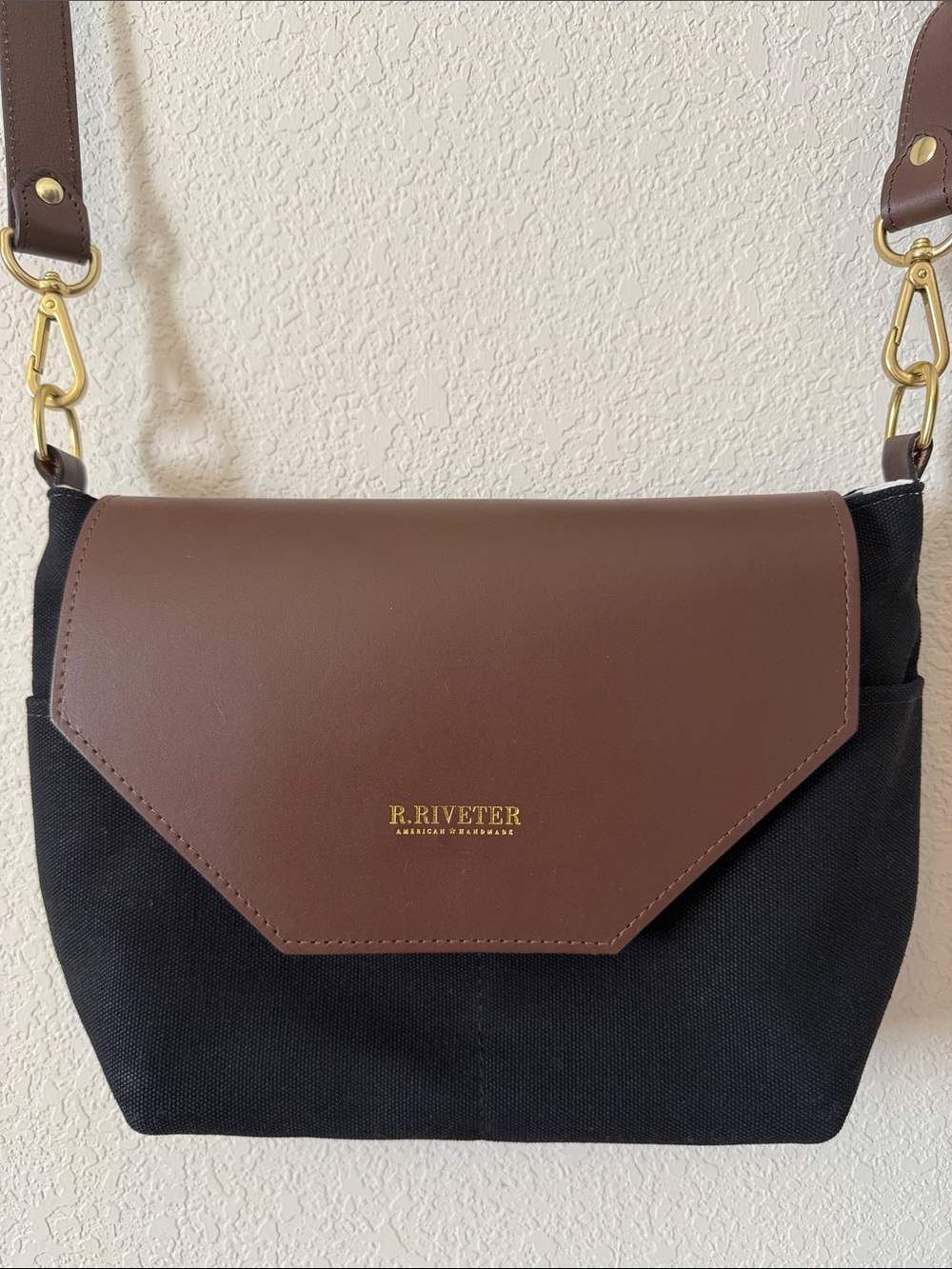 R. Riveter Leather & Canvas Crossbody Bag – American Handmade